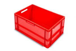 Stackable container 60x40x32cm, capacity 66 liters, red, PP, NORAH Plastics