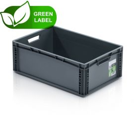 ECO Euro stacking bin 60x40x22cm, capacity 45 liters, Gray, NORAH Plastics