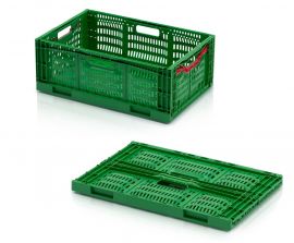 Folding crate Distri-Box, 60x40x23cm, Green, PP, NORAH Plastics