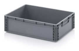Stacking bin 60x40x17cm, capacity 35 litres, Grey, NORAH Plastics,