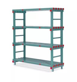 Plastic rack 100 x 60 x 182 cm with 4 shelves, NORAH Plastics