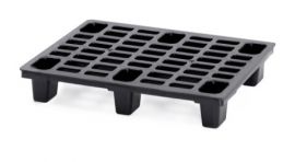 Half Pallet 80x60x14cm, on 6 legs, Black, NORAH Plastics