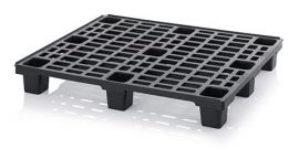 Block ESD Pallet 120x100x15 cm, on 9 feets, Black, NORAH Plastics