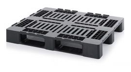 ESD Block Pallet, 120x100x16 cm, on 3 Skids, Black, NORAH Plastics