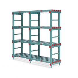 Plastic Storage Shelving, 200x40xx182cm, 4 shelves, NORAH Plastics