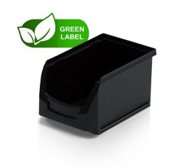 Warehouse bin, Eco-Line 23x15x12.5cm, Black, RE-PP, NORAH-Plastics