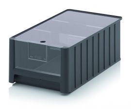 Black Linbins 50x31x20, capacity 25 liters with 2 dividors and dustcover, NORAH Plastics