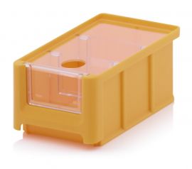 Linbin 16X10.2X7.5cm, capacity 0.77 liters with insert window, lid and 2 dividers, Yellow, NORAH Plastics