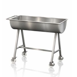 Stainless steel mixing tub, 200 liters, with push handle, mobile, NORAH Inox