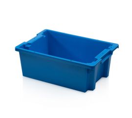 Stack and nesting bin 60x40x22cm, capacity 35 liters, Blue, NORAH Plastics