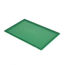 Flat drop on Lid for Stacking Crates 60x40cm, green, PP, NORAH Plastics