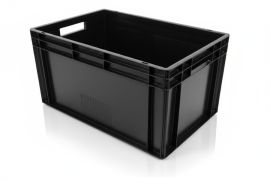 Stackable stacking box, 60x40x32cm, ECO LINE, Zwart, NORAH Plastics