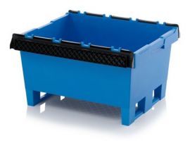 Brackets bin on 2 drag skids, 80x60x42cm, capacity 115 liters, NORAH Plastics