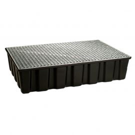Pallet size Spill Tray 123x83x16cm, capacity 220 liters with metal drip tray
