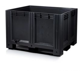 Palletbox, 120x100x78cm, 3 Skids, Black, capacity 610 liters