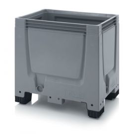 Palletbox 80x60x79cm, 4 legs, capacity 250 liters, GREY, NORAH Plastics