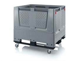Foldable palletbox 120x100x114cm, 4 wheels and 3 skids, capacity 900 liters, NORAH Plastics
