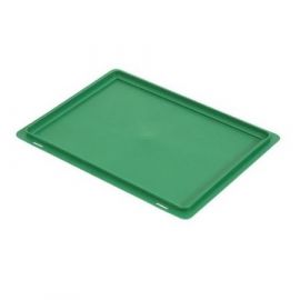 Flat drop on Lid for Stacking Crates 40x30cm, green, PP, NORAH Plastics