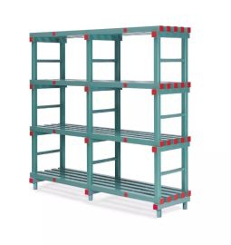 Plastic Rack 140 x 70 x 182 cm – 4 Tiers, NORAH Plastics