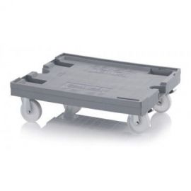 Transport onderstel, 2 zwenk-, 2 bokgaffels met rem, nylon wielen, NORAH Plastics