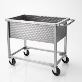 Stainless steel, box trolley, Vegetable washing Trolley, Working height, working height, capacity 160 liters, NORAH Inox