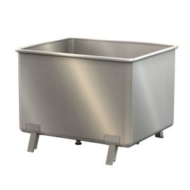 Stainless steel stackable container on legs, capacity 450 liters, NORAH INOX
