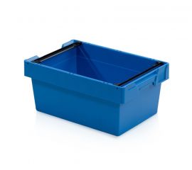 Stacking bin with stacking bars 60x40x27cm, capacity 45 litres, NORAH Plastics