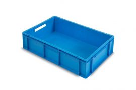 Blue stackable box, 60x40x17cm, capacity 30 litres, Closed, NORAH Plastics