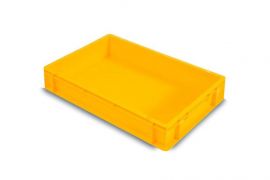 Stacking bin 60x40x12cm, capacity 20 litres, yellow, NORAH Plastics