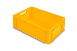 Stacking box, 60x40x22cm, capacity 45 liters, Yellow, PP, NORAH Plastics