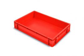 Stacking bin 60x40x12cm, capacity 20 litres, red, NORAH Plastics