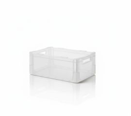 Transparent stacking bin, 400x300x125mm, capacity 21 litres, NORAH Plastics