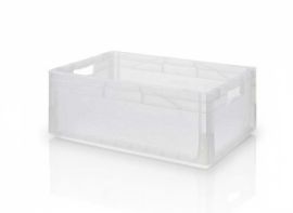 Transparent stackable box, 600x400x220mm, Capacity 44 liters, NORAH Plastics