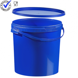Blue Pail with lid, capacity 20 liters, NORAH Plastics
