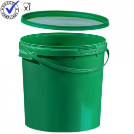 Green Bucket with lid, capacity 20 liters, NORAH Plastics
