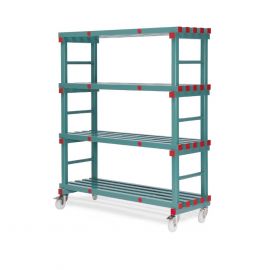 Mobile Rack 100x50x182cm, 4 Shelves, NORAH Plastics