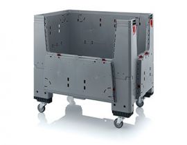Foldable palletbox 120x80x114cm, 4 wheels, capacity 700 liters, NORAH Plastics