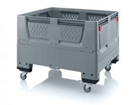 Foldable palletbox 120x100x93 cm, 4 wheels, capacity 670 liters, NORAH Plastics