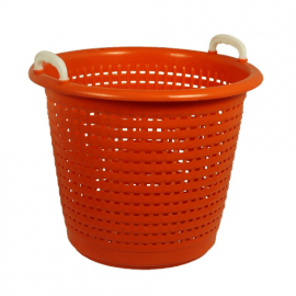 Round Washable Plastic Basket – Orange - For Small Hands