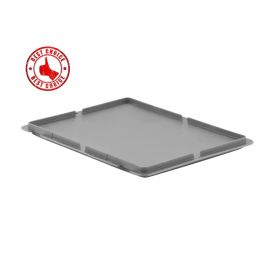 Flat drop on Lid for Stacking Crates 60x40cm, Grey, NORAH Plastics