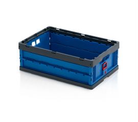 Folding crate 60x40x22cm, capacity 38 liters, Blue, NORAH Plastics