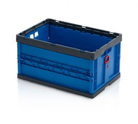 Folding bin 60x40x32cm, capacity 58 liters, Blue, NORAH Plastics