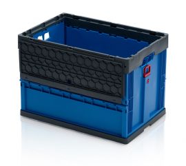 Foldable container with lid 60x40x42mm , capacity 78 liters, Closed, Blue, NORAH Plastics