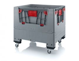 Foldable palletbox 120x100x114cm, 4 wheels, capacity 900 liters, NORAH Plastics