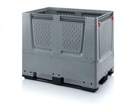 Foldable palletbox 120x80x100 cm, 3 skids, capacity 700 liters, NORAH Plastics