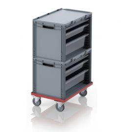Mobile work unit 60x40x102cm with 6 transparent trays