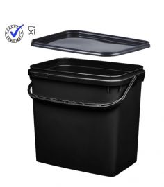 Rectangular pail with lid, 10,6 liter