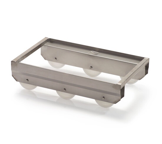 Stainless steel dollie for Euro-Crates 60x40cm such as Euro Stacking Containers & Boxes